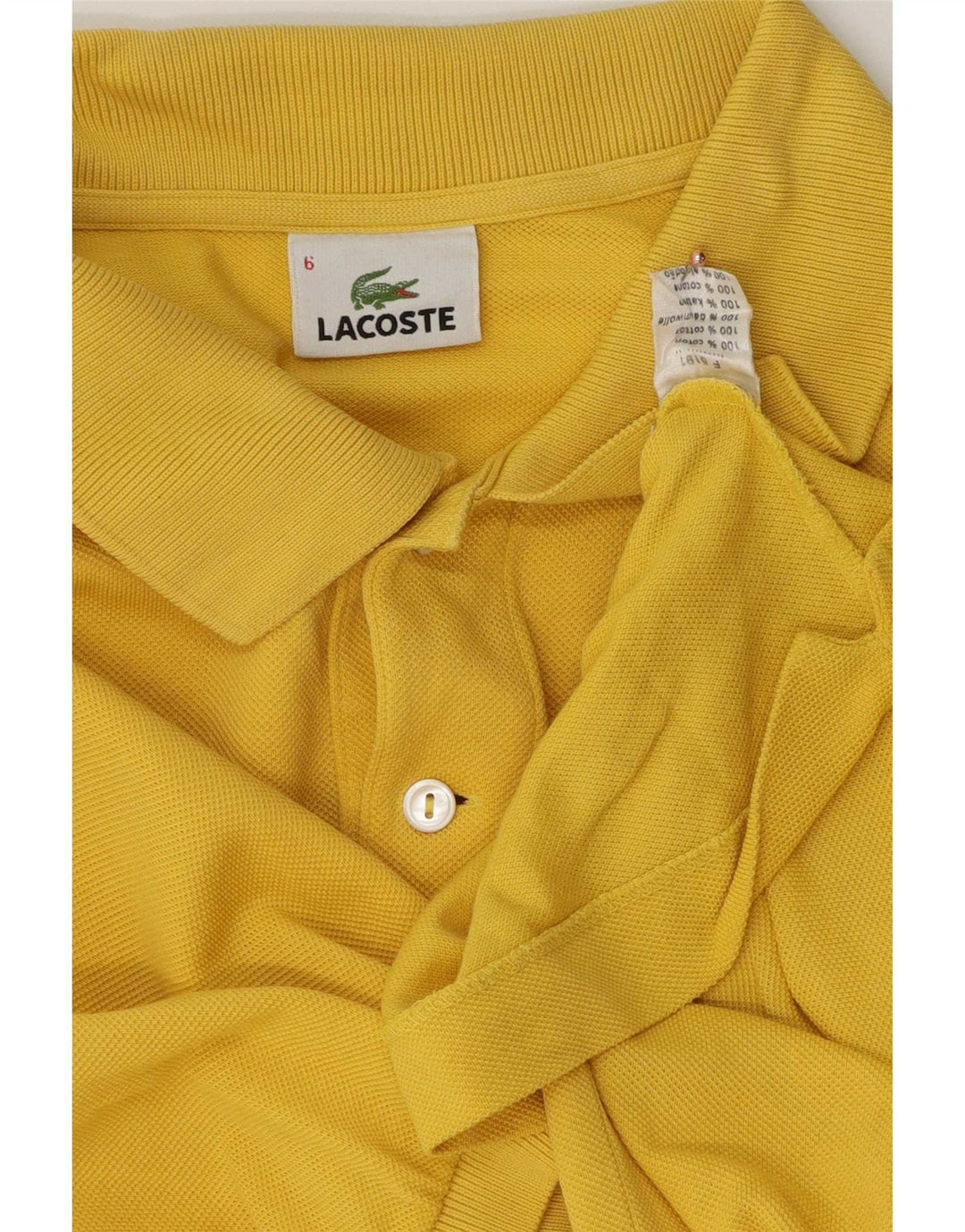 Lacoste herre poloskjorte str. 6 XL Gul bomuld