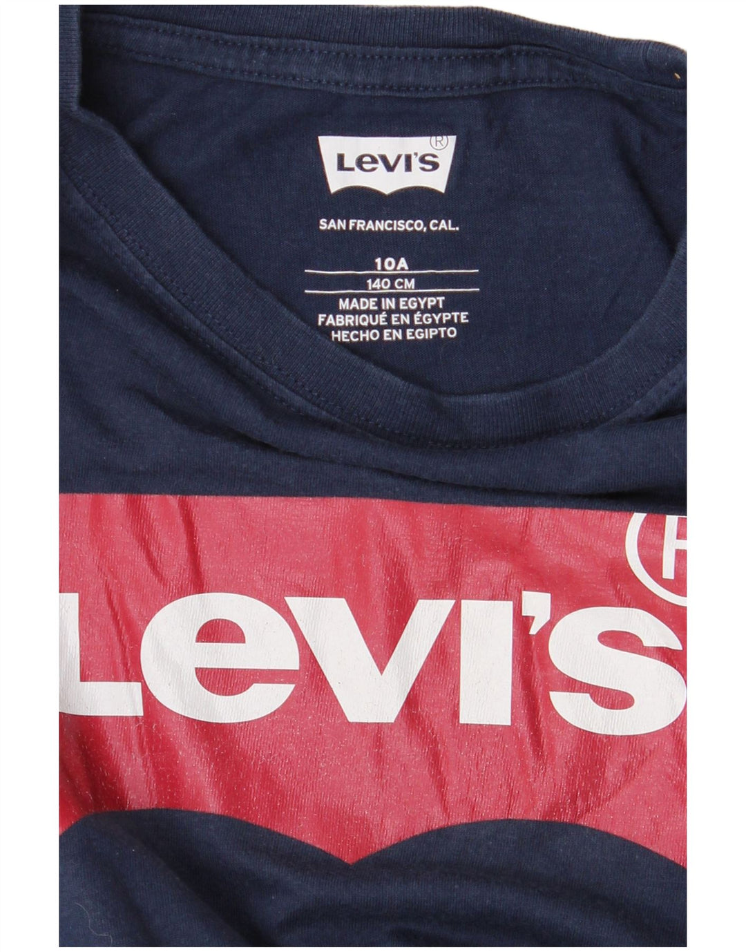 Levi's Boys Grafisk T-Shirt Top 9-10 år Navy Blue Logo