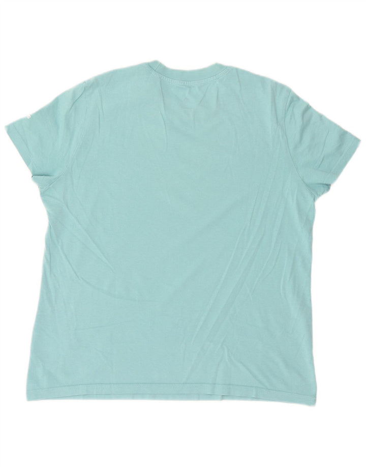 ADIDAS grafisk T-shirt top til kvinder UK 20/22 XL Blå bomuld