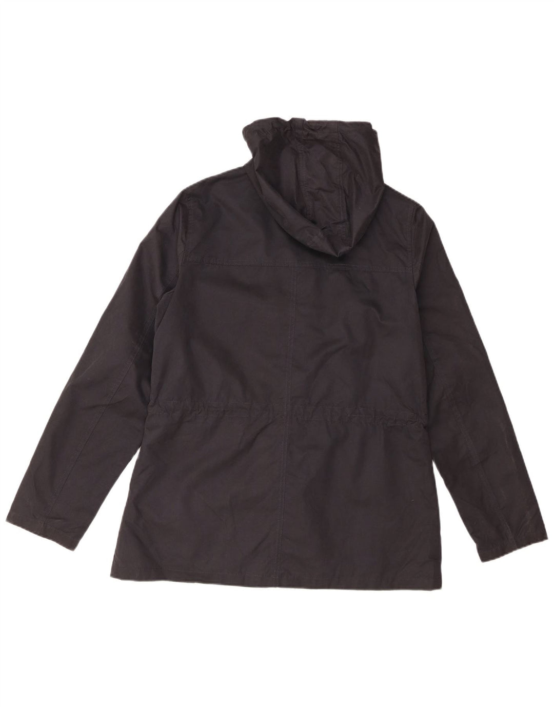 Fat Face Dame Hætte Regnjakke UK 12 Medium Navy Blue Polyester