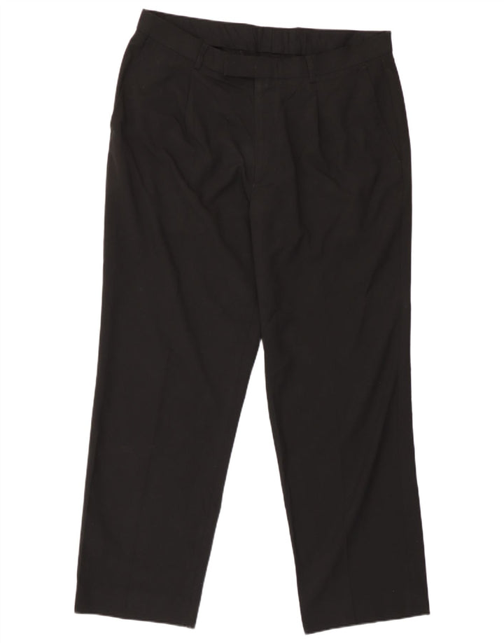 Marks & Spencer Straight Suit bukser til mænd W36 L29 sort polyester