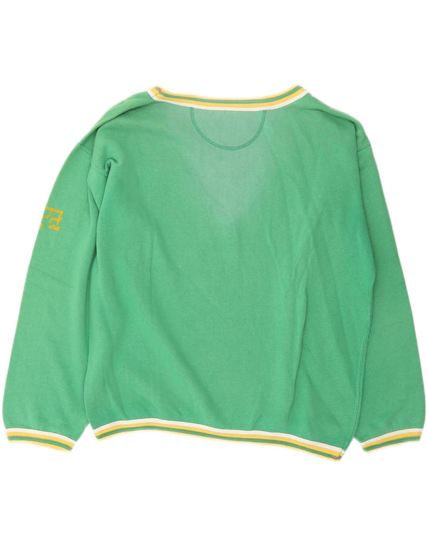 Bedste firma Dame Grafisk Sweatshirt Jumper UK 16 Large Green