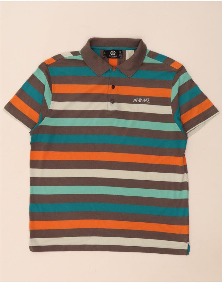 Animal Herre poloshirt Stor flerfarvet stribet polyester