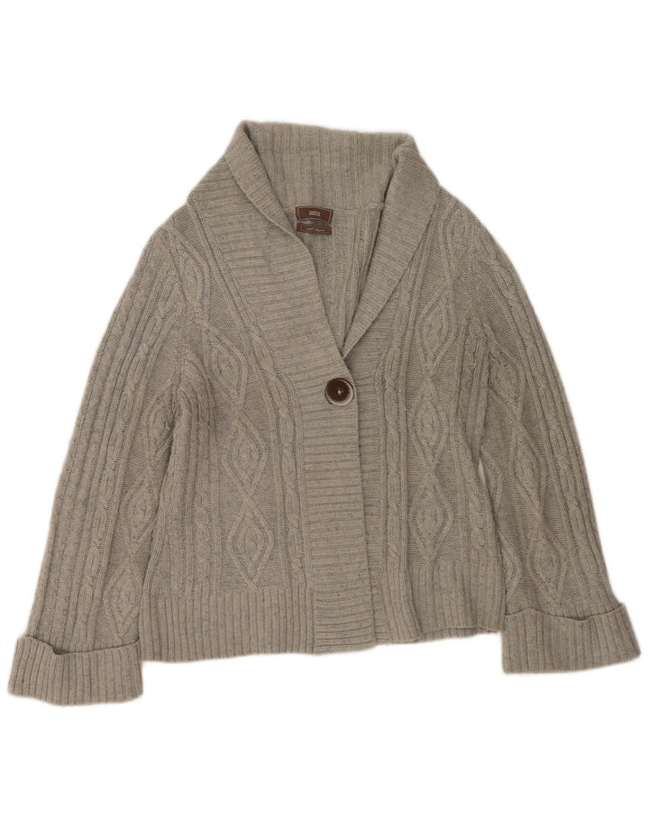 Marks & Spencer Dame Cardigan Sweater UK 14 Stor Grå Akryl