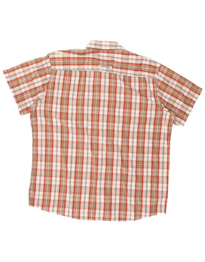 CAMEL ACTIVE Mens Short Sleeve Shirt XL Red Check Cotton