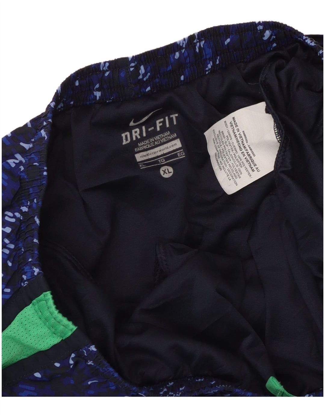 NIKE Dri Fit sportsshorts til kvinder UK 18 XL Marineblå Colourblock Polyester