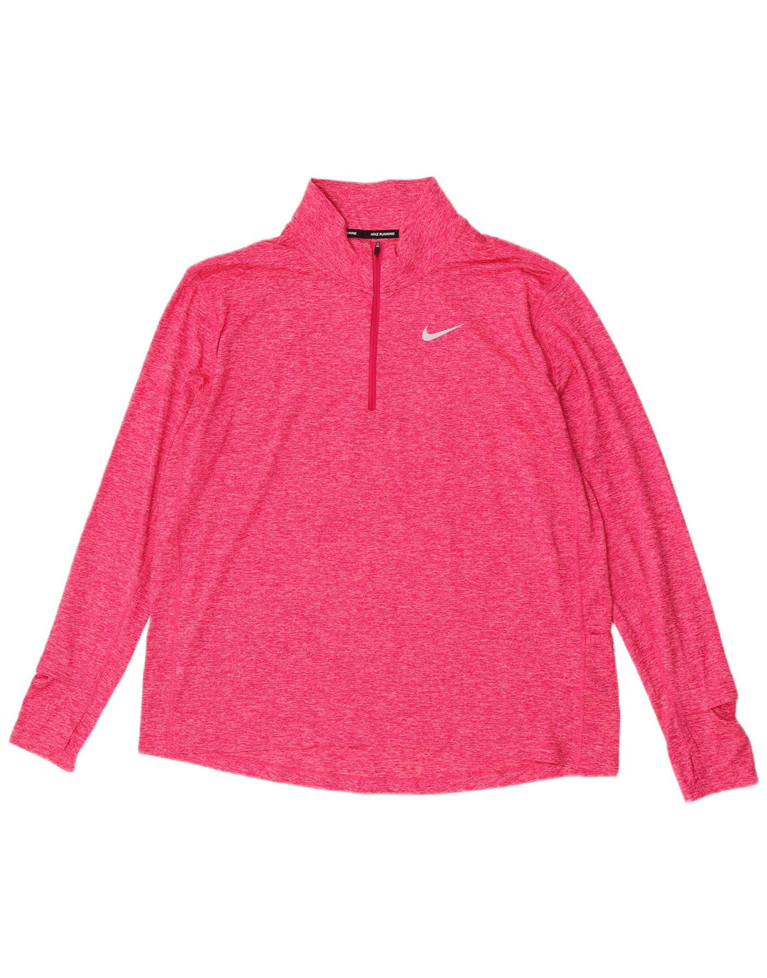 Nike Herre Dri Fit Running Zip Neck Pullover Træningsdragt Top XL Pink Flecked