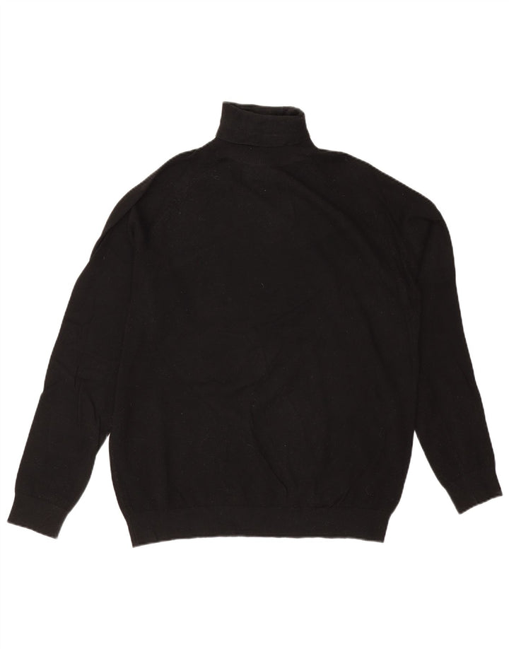 Zara Herre rullehals sweater Medium Sort viskose