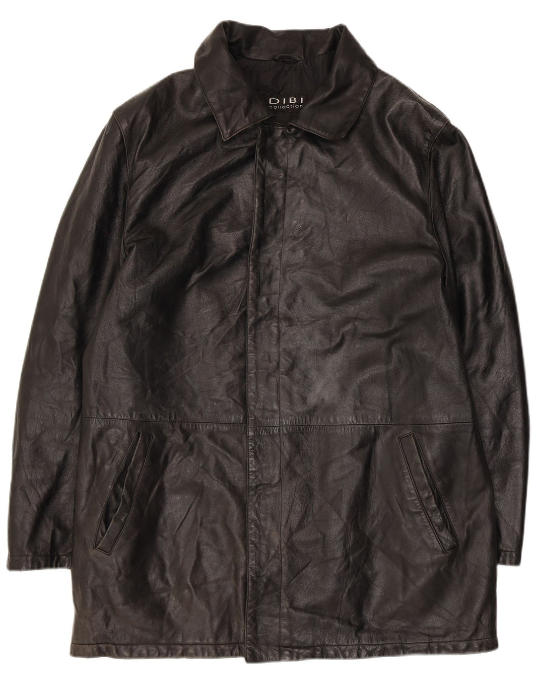 Dibi Herre Læderfrakke IT 50 Stor Sort Læder