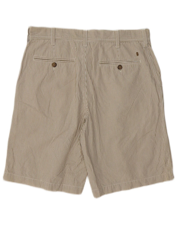 IZOD Chino Shorts til mænd W32 Medium Beige Gingham Cotton