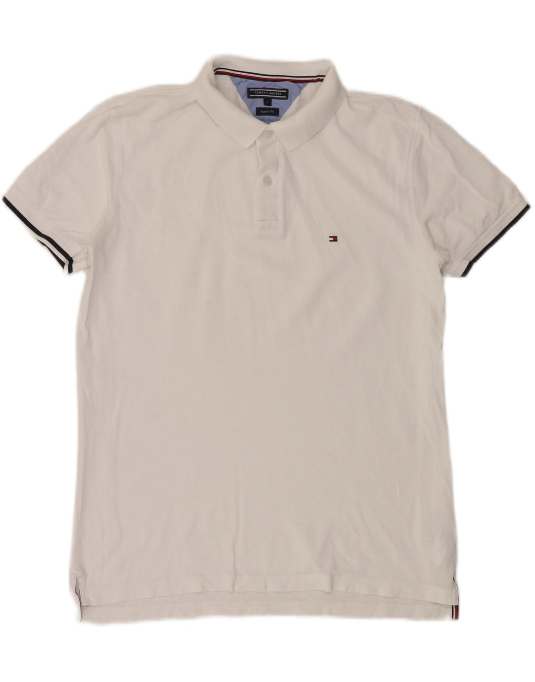 TOMMY HILFIGER Herre Regular Fit poloshirt Stor hvid bomuld