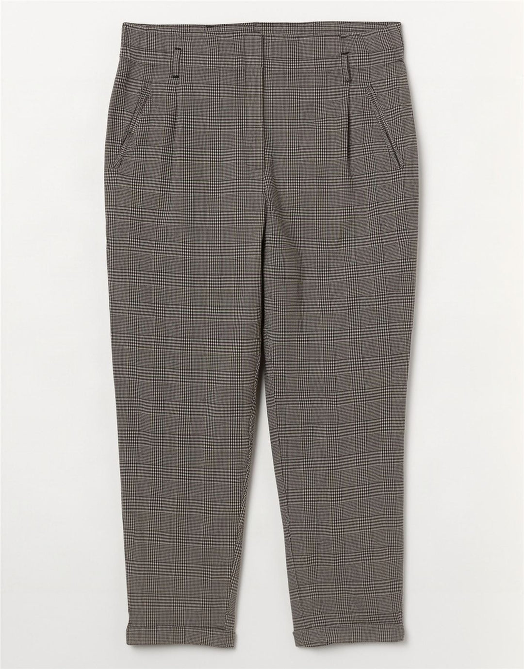 Zara Trafaluc cropped bukser til kvinder Large W30 L26 Grå Houndstooth