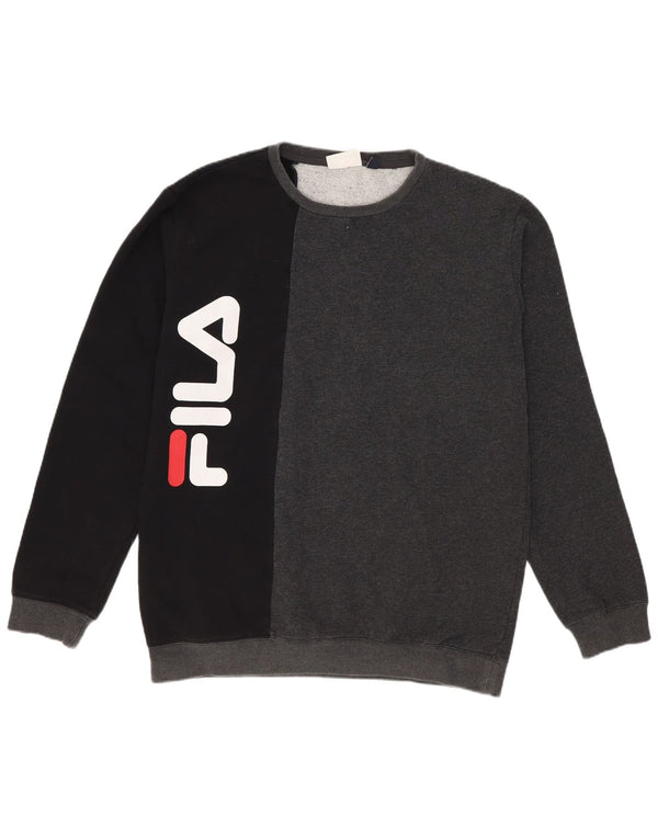Fila Boys Grafisk Sweatshirt Jumper 15-16 år Grå Colourblock Bomuld