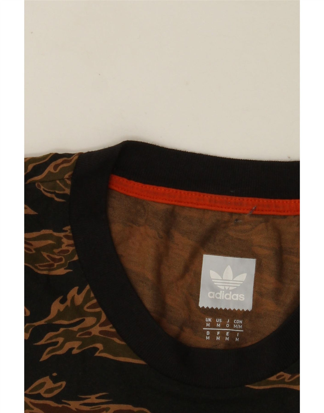 ADIDAS Herre T-Shirt Top Medium Brun Camouflage