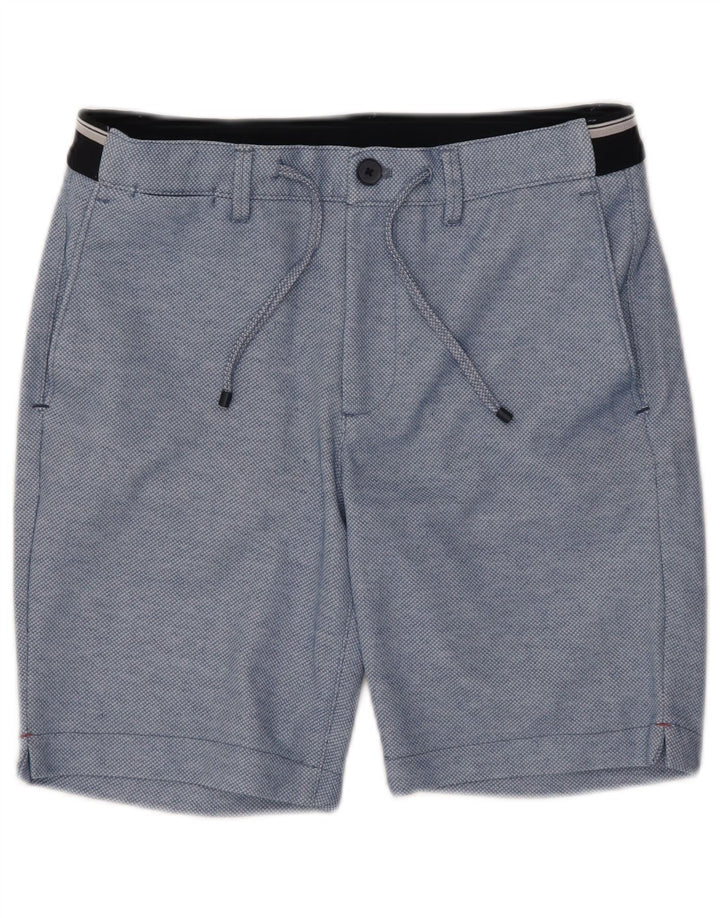 Zara Herre Chino Shorts Små W30 Blå Polyester