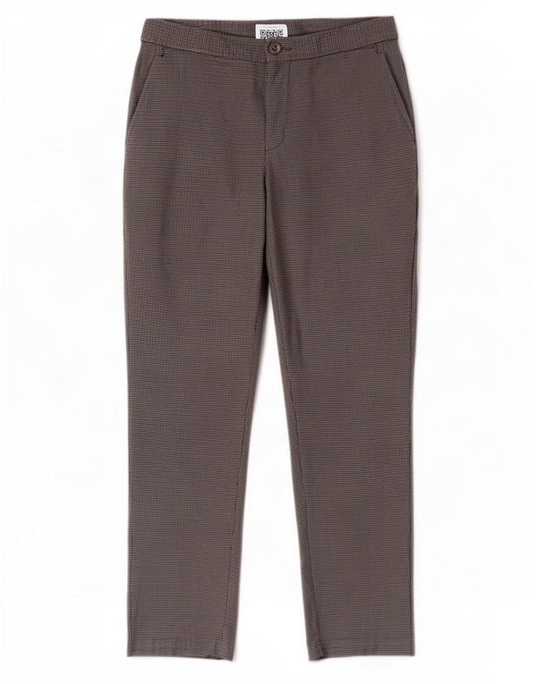 Zara Dame Crop Slim Chino Bukser EU 38 Small W28 L26 Grå Houndstooth
