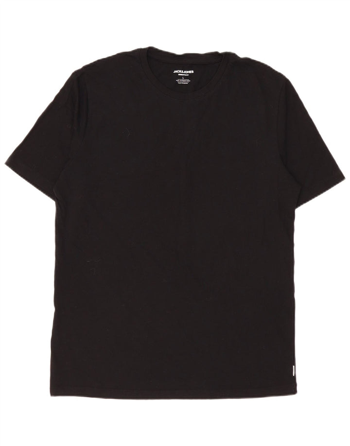 Jack & Jones Herre T-Shirt Top Stor Sort Bomuld