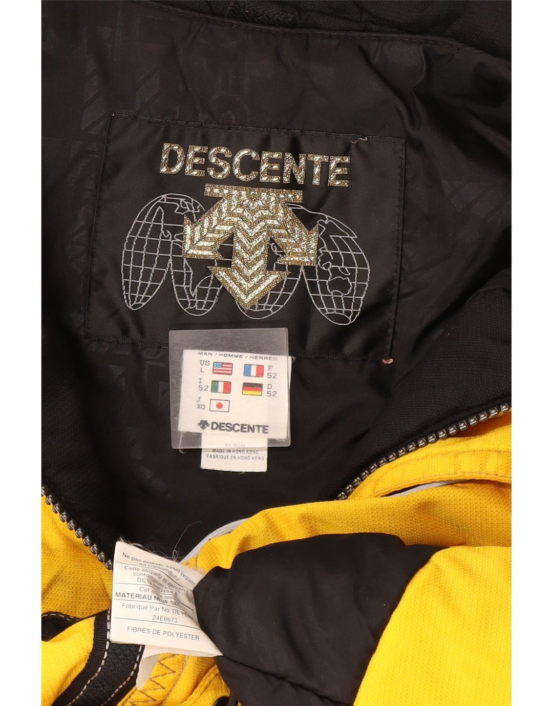 Descente Herre Skijakke IT 52 Stor Gul Colourblock Polyester