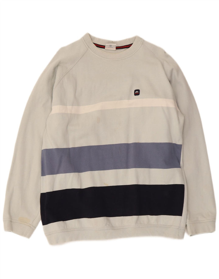 Ellesse Herre Sweatshirt Jumper Medium Blå Stribet Bomuld