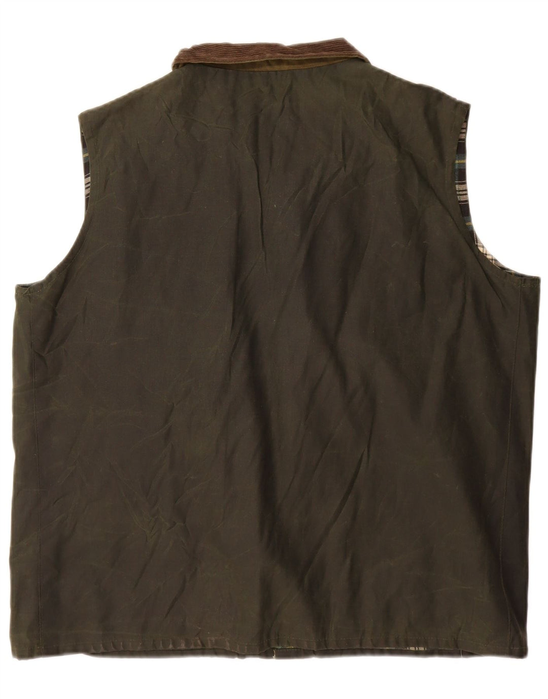 DAVID ANDREW Herre Manchester vokset bomuld Gilet UK 40 Stor Khaki Bomuld