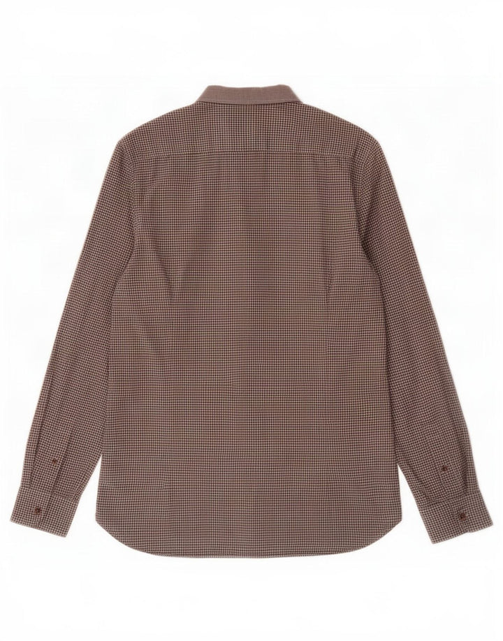 Ted Baker Herreskjorte str. 3 Medium Brown Gingham Cotton
