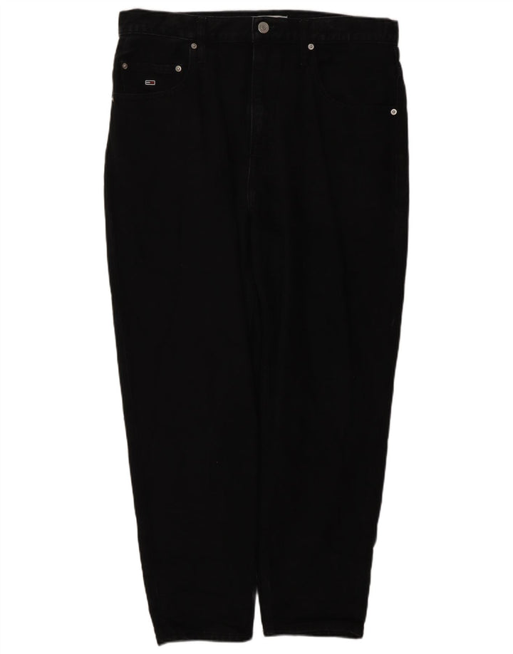 TOMMY HILFIGER Herre tilspidsede jeans W34 L26 sort bomuld