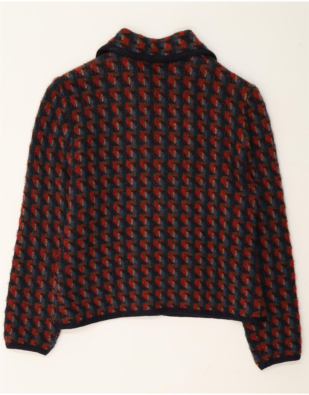 Vintage damestrikket 2-delt nederdelsæt UK 14 Medium W28 Red Houndstooth