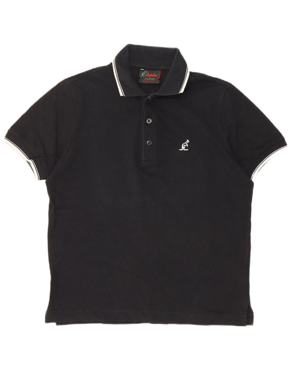 AUSTRALIAN L'ALPINA Poloshirt til mænd IT 44 XS sortstribet bomuld