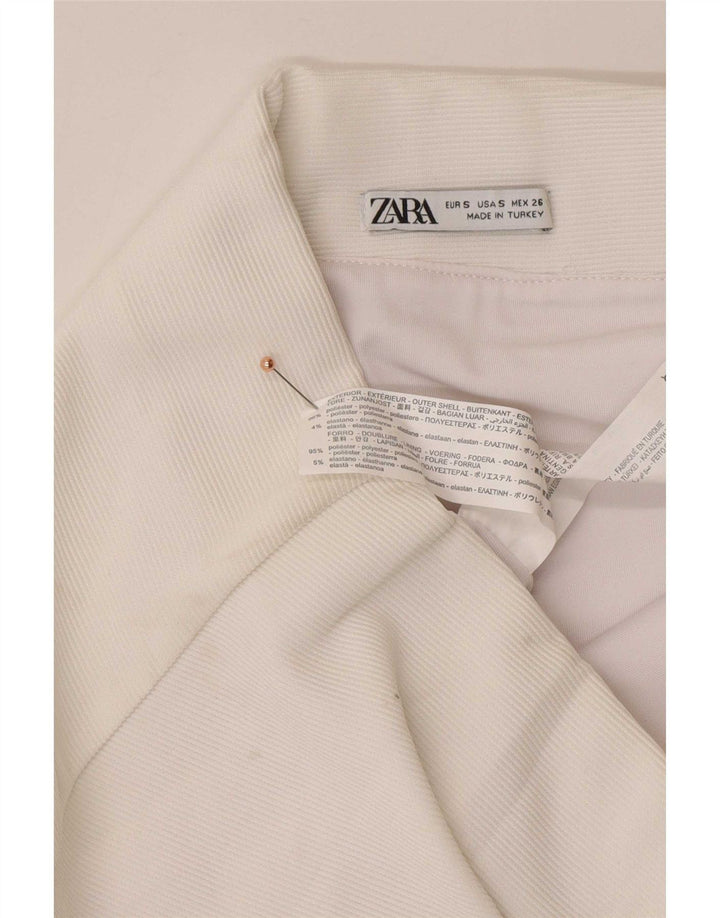 Zara Dame Mini Nederdel Small W26 Hvid Polyester