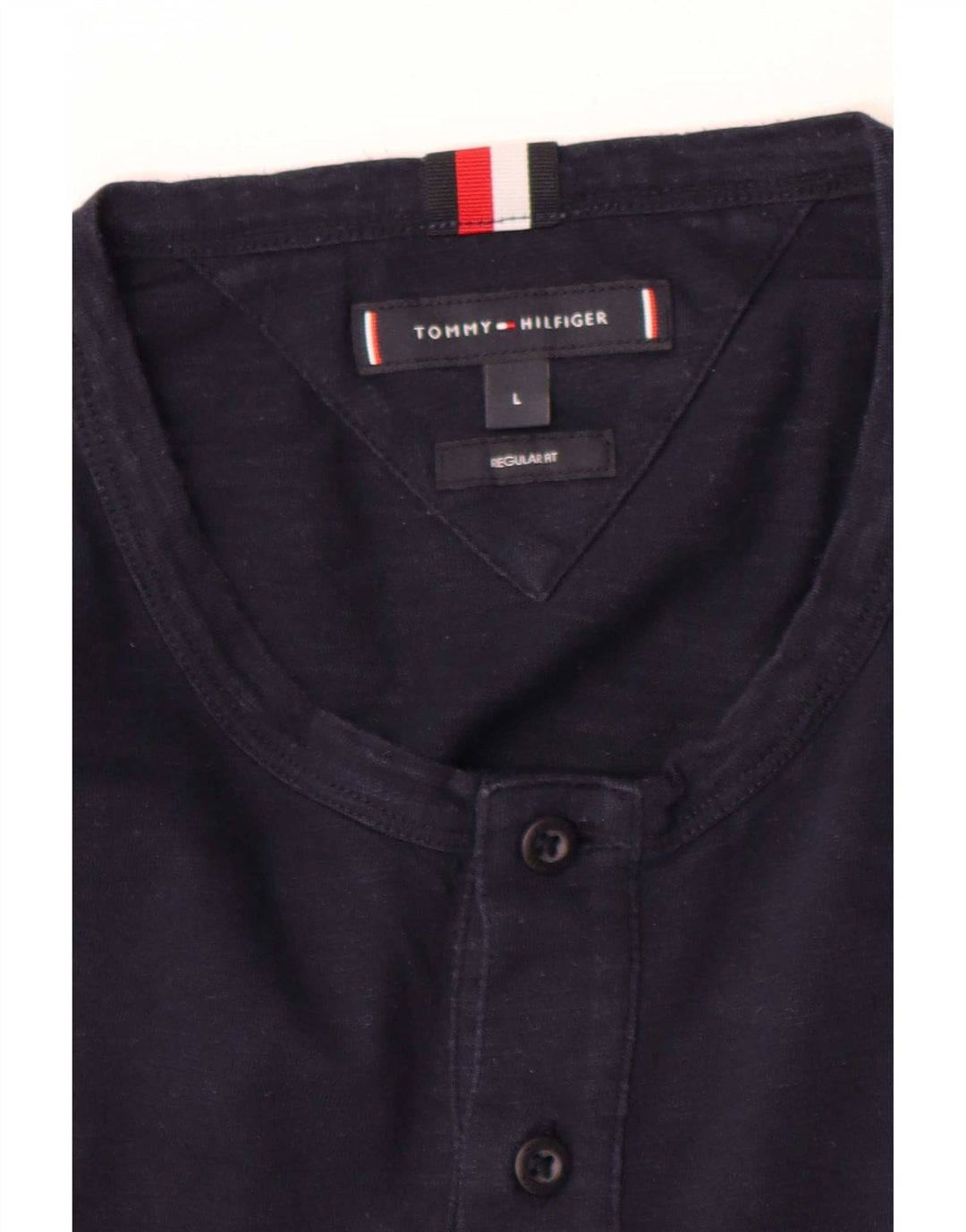 Tommy Hilfiger Herre Regular Fit Top Langærmet Large Navy Blue