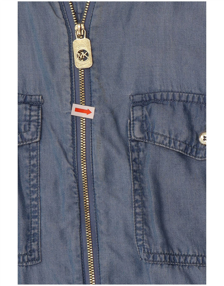 Michael Kors Dame Denim Shirt UK 14 Medium Blue Lyocell