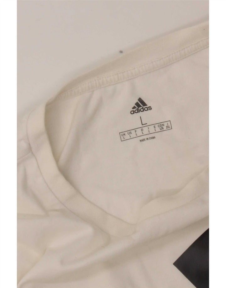 Adidas Herre Grafisk T-Shirt Top Stor Hvid