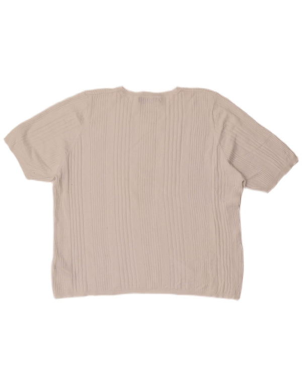 Marks & Spencer T-shirt top til kvinder UK 22 3XL Hvidstribet viskose