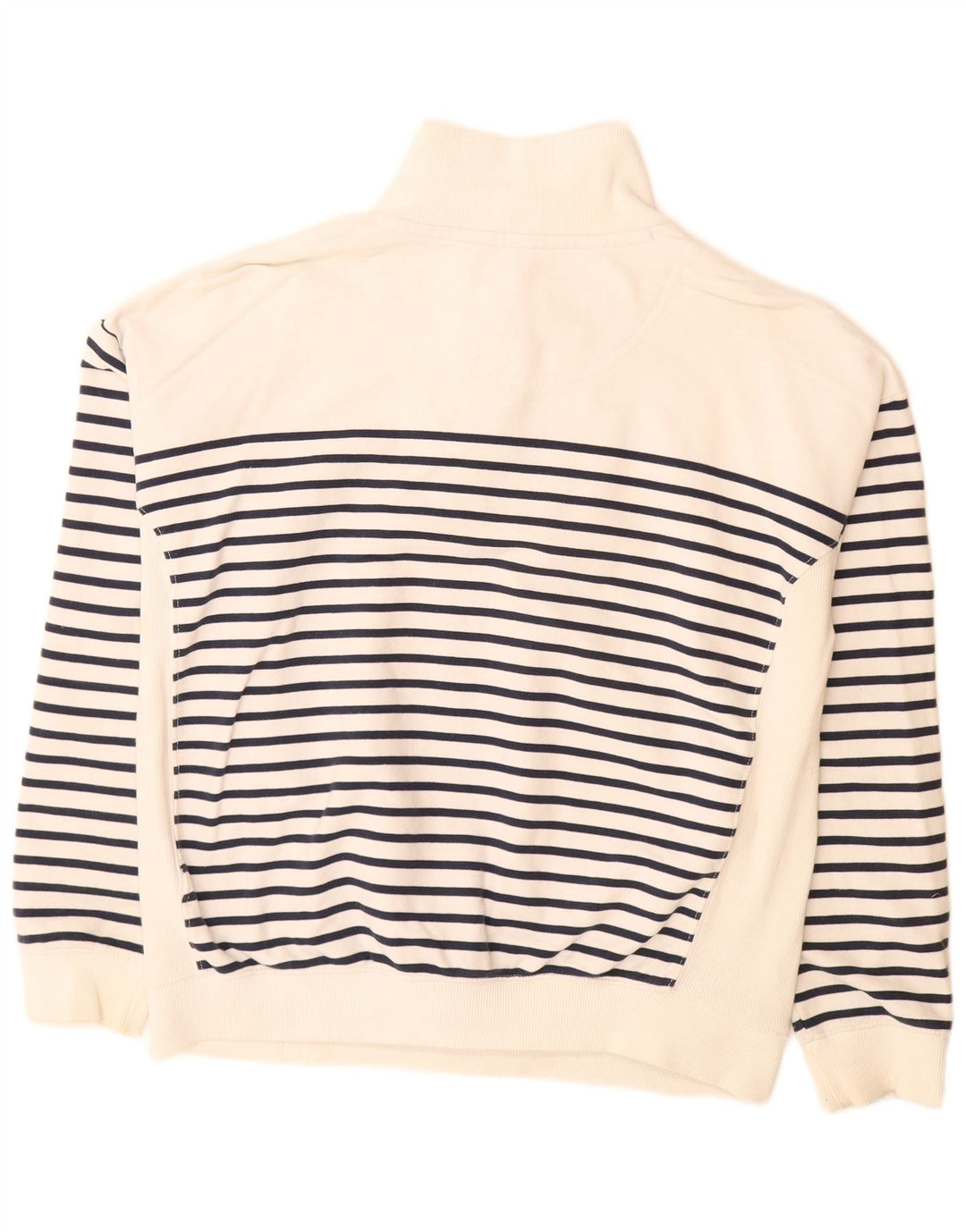 Fat Face Dame Sweatshirt Jumper UK 14 Medium Off White Stribet bomuld