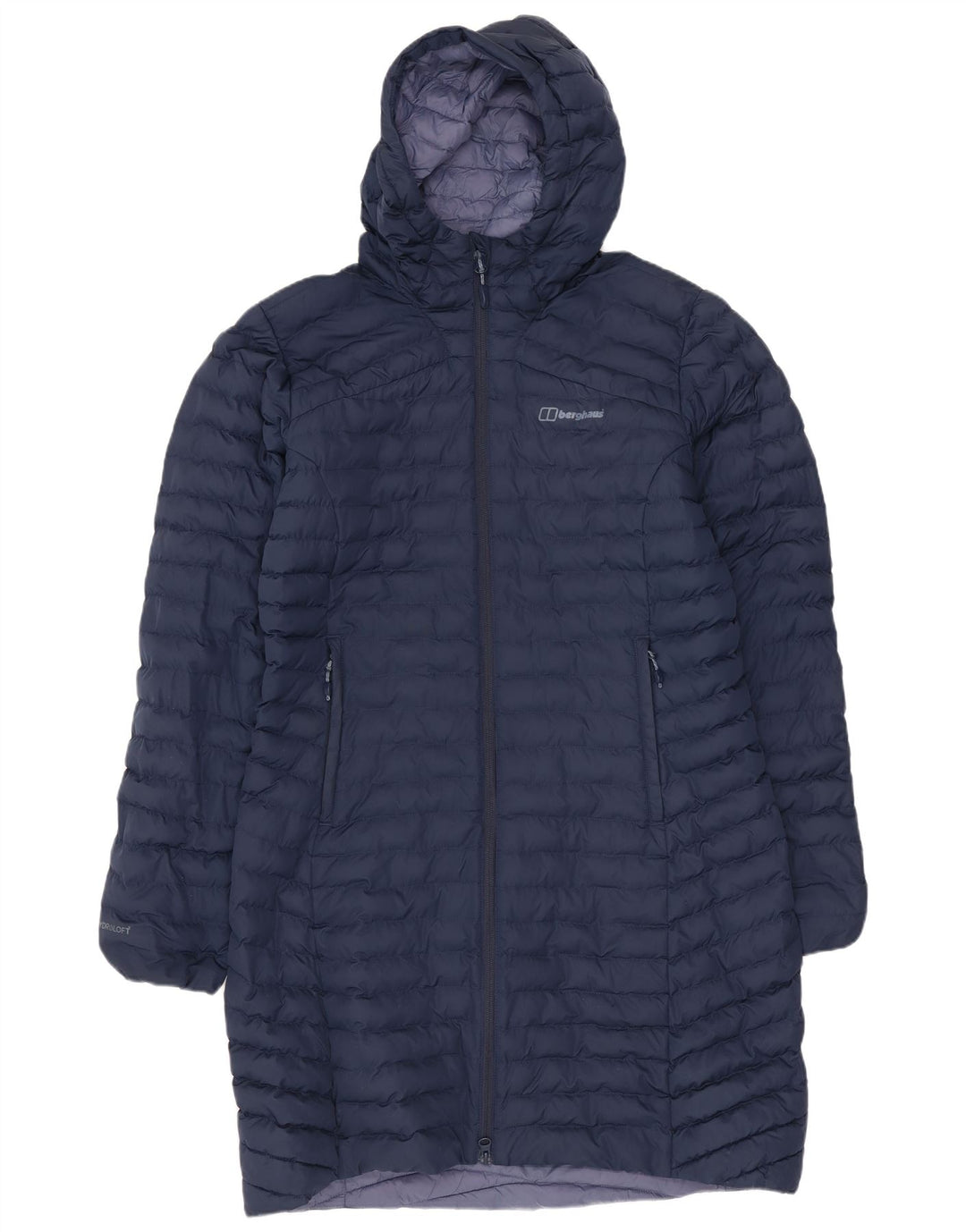 Berghaus Dame Hætte Polstret Frakke UK 14 Large Navy Blue