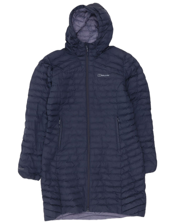 Berghaus Dame Hætte Polstret Frakke UK 14 Large Navy Blue