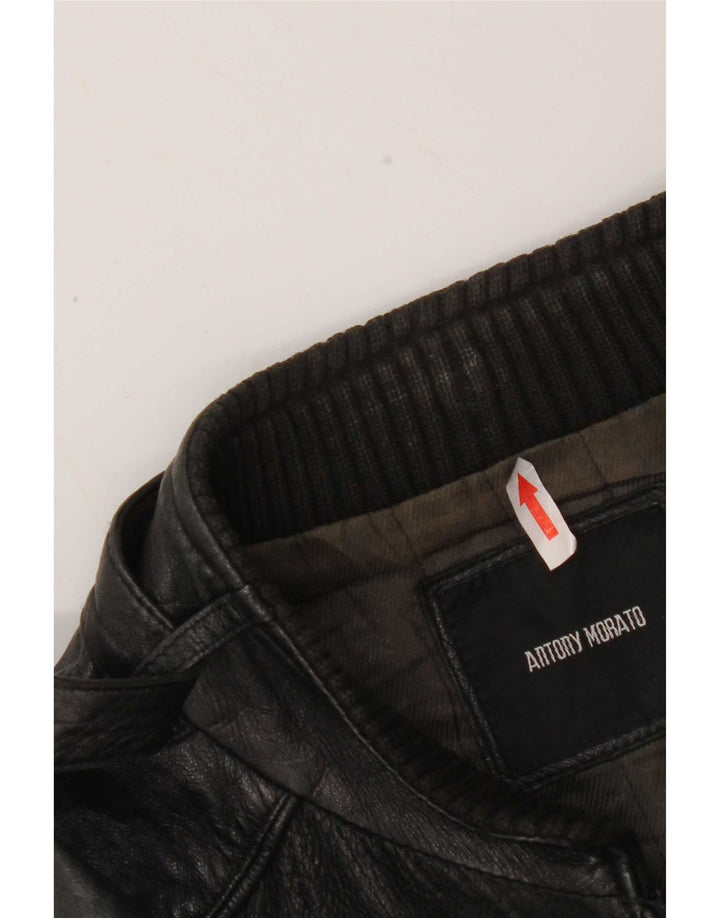 Antony Morato Herre Læderjakke UK 38 Medium Sort