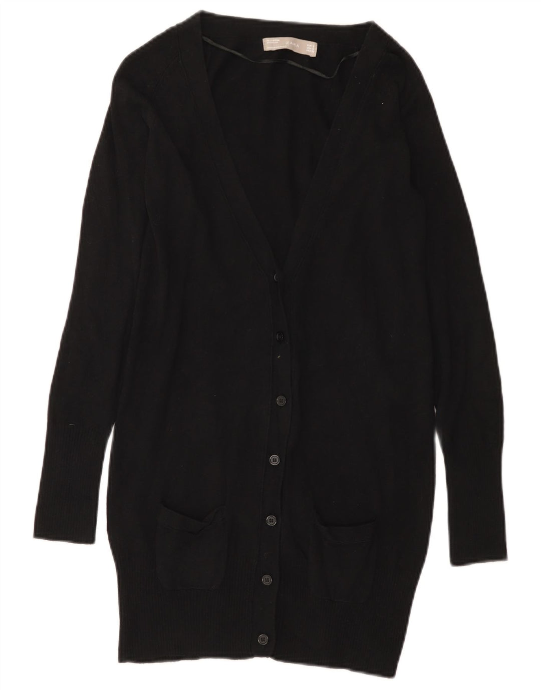 Zara Dame Cardigan Sweater UK 8 Small Black