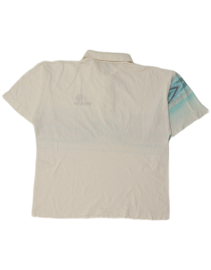 Sergio Tacchini Poloshirt til mænd Medium Hvid Geometrisk Bomuld