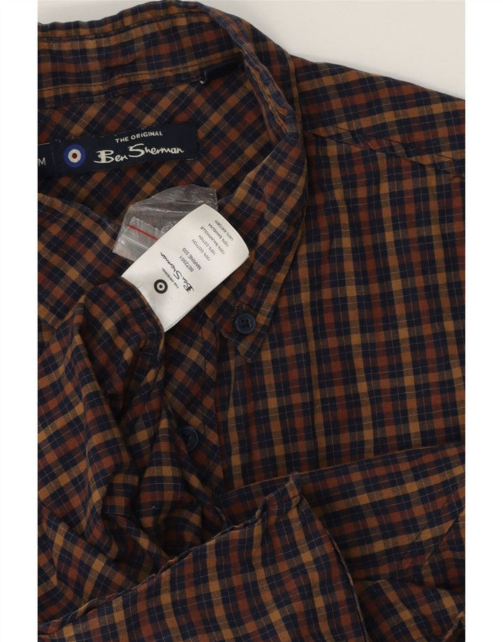 BEN SHERMAN Herreskjorte Medium brun ternet bomuld