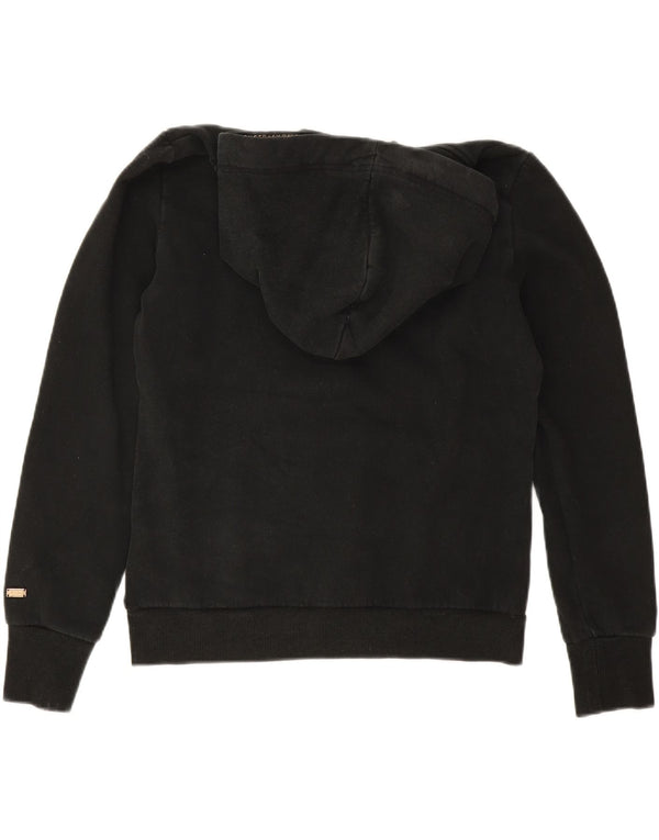 Superdry grafisk hættetrøje til kvinder UK 12 Medium Sort bomuld