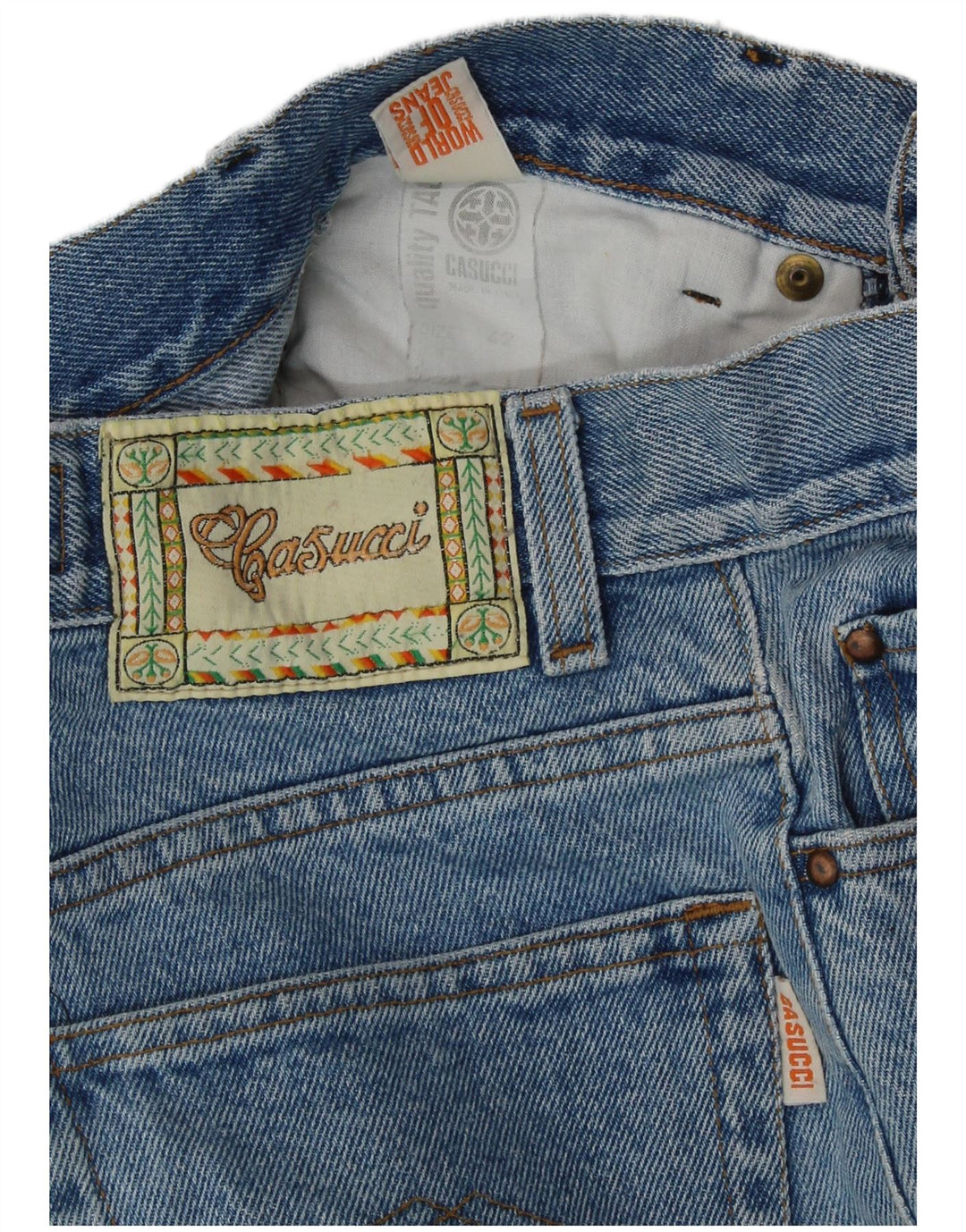 CASUCCI Dame Crop Højtaljede Jeans IT 42 Medium W26 L23 Blå