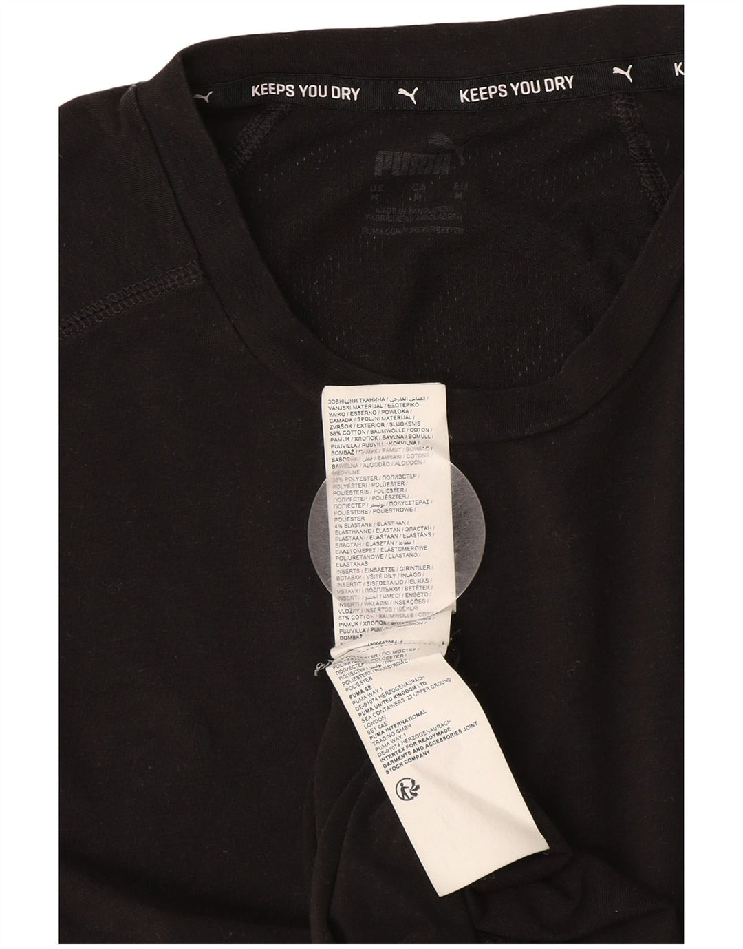 Puma Herre T-Shirt Top Medium Sort Bomuld