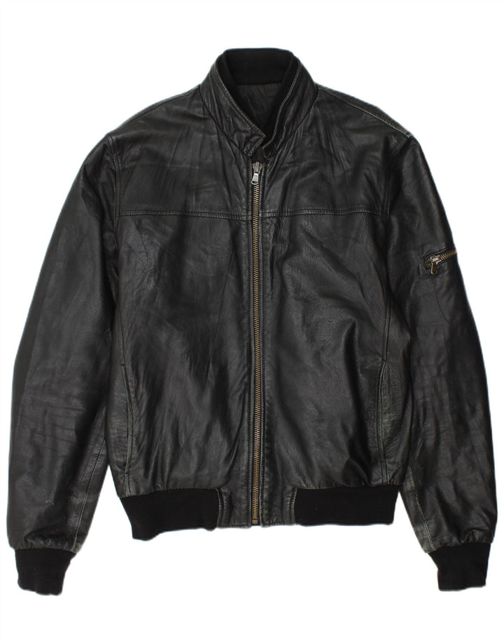 Vintage herre læderjakke UK 44 2XL sort læder