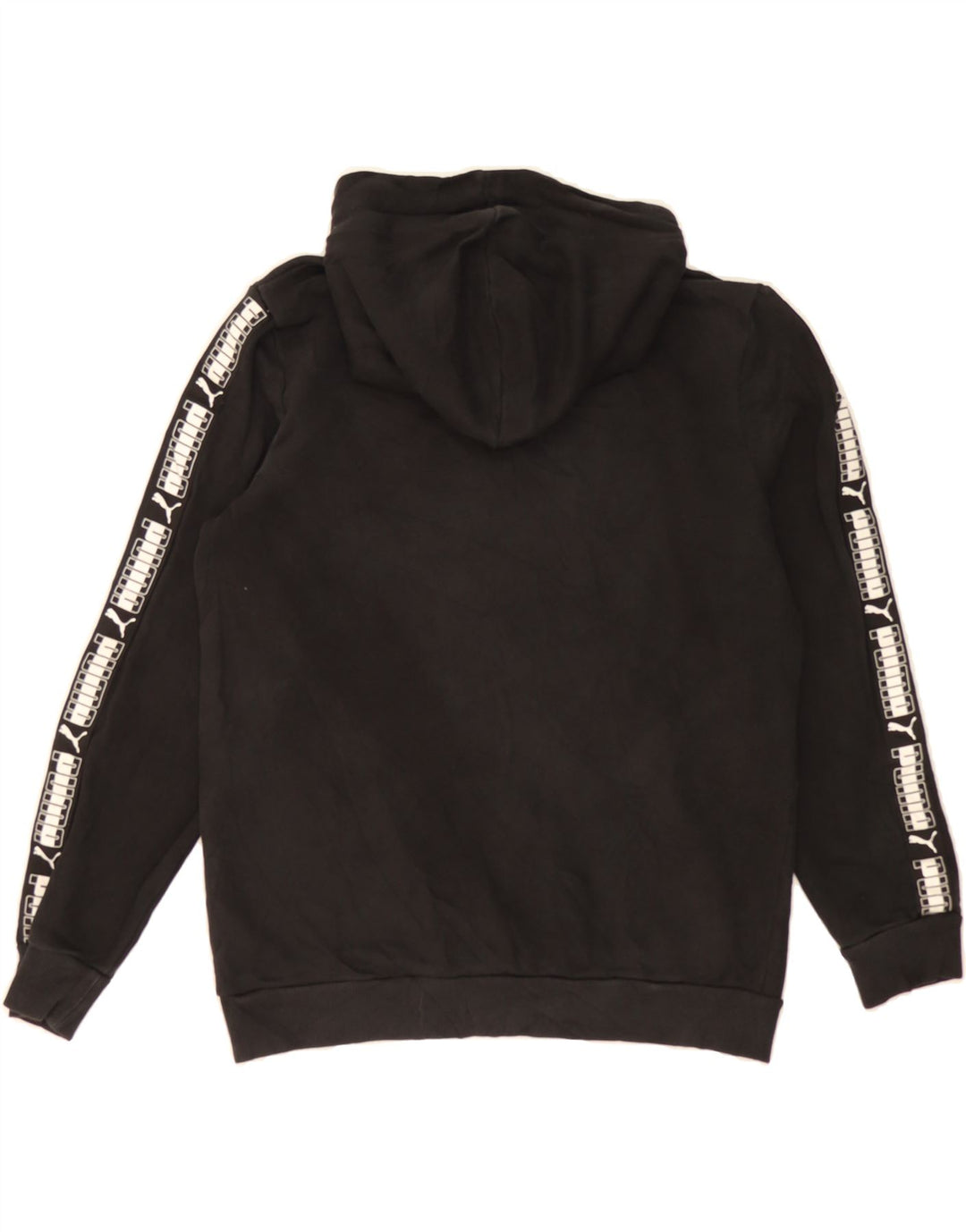 PUMA Mens Graphic Hoodie Jumper Small Black Cotton Vintage Puma and Second-Hand Puma from Messina Hembry 