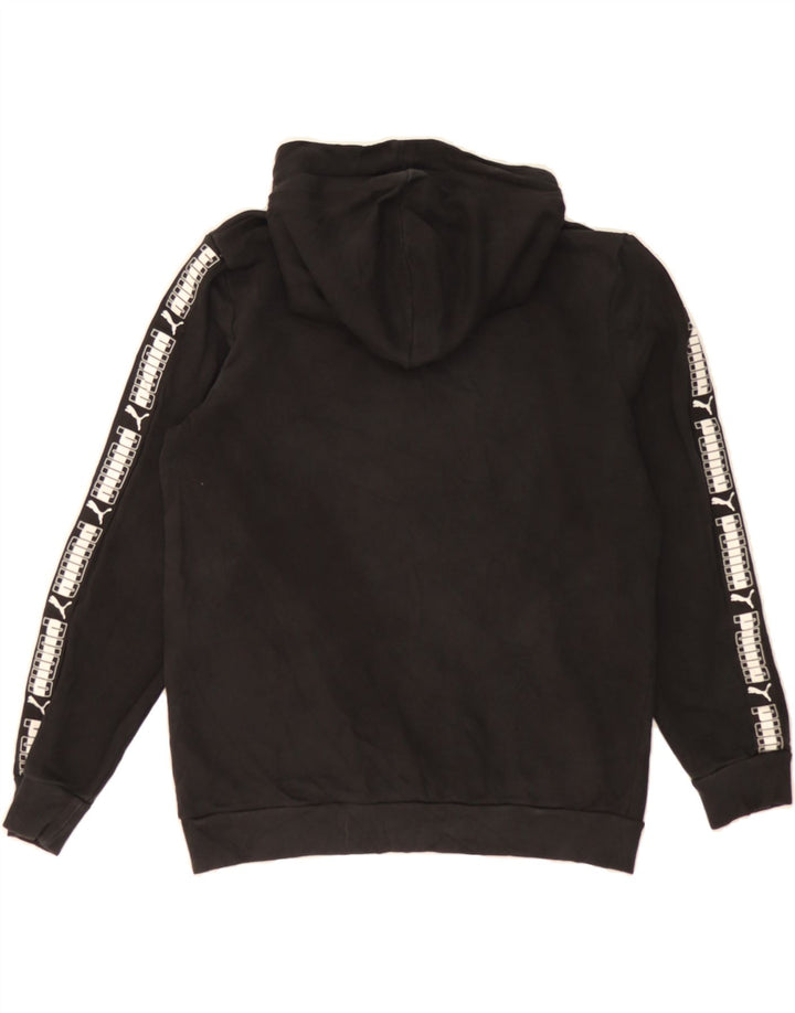 PUMA Mens Graphic Hoodie Jumper Small Black Cotton Vintage Puma and Second-Hand Puma from Messina Hembry 