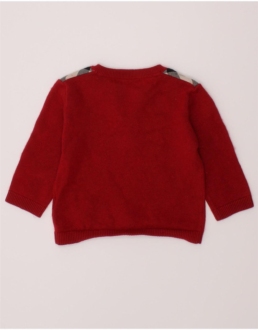 BURBERRY Baby Boys Button Neck sweater 9-12 måneder Rød Colourblock