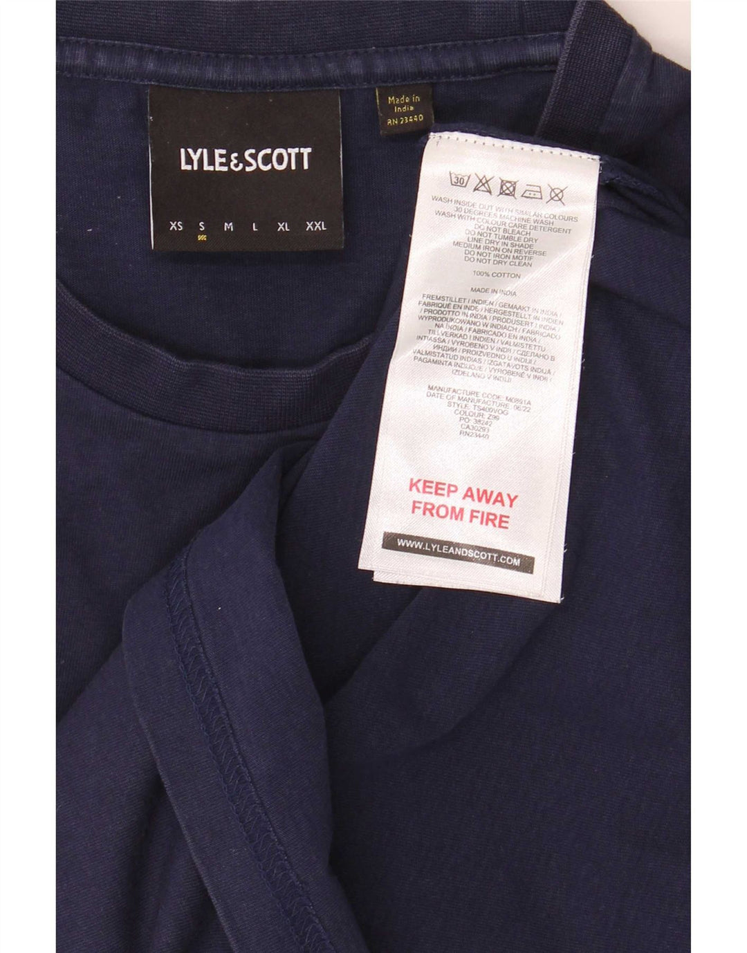 Lyle & Scott Herre T-shirt Top Lille marineblå bomuld