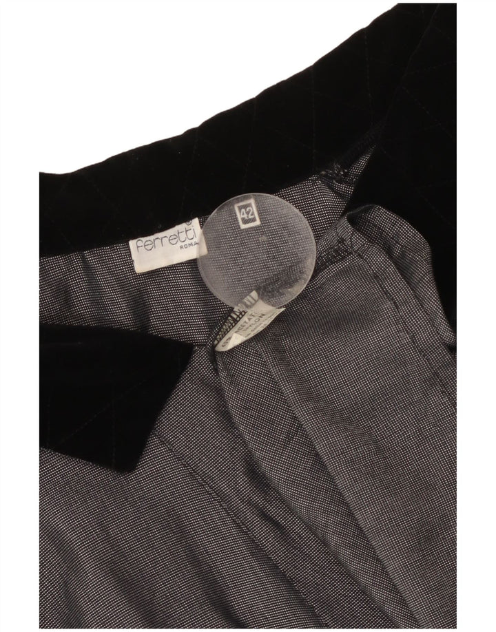 Ferretti Dame Oversized Bluse Top IT 42 Medium Grey Acetate