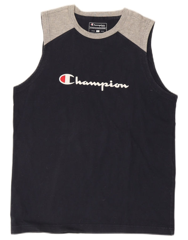 Champion Herre Grafisk Vest Top Lille Marineblå Colourblock Bomuld